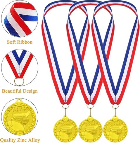 Football Medals for Kids, 12 Pack Golden Metal Medal Awards Football Team, Football Game Sports Day Favors Prizes for Boys Children Adults in Kuwait
