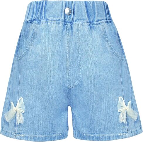 Happy Cherry Baby Girl Summer Denim Shorts Wide Leg Cute Cooling Jeans Hot Pants 1-13Y in Saudi Arabia