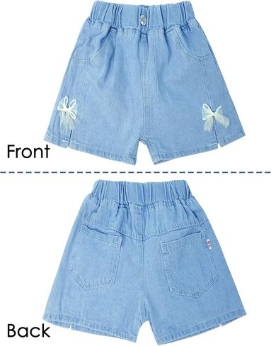 Happy Cherry Baby Girl Summer Denim Shorts Wide Leg Cute Cooling Jeans Hot Pants 1-13Y in Saudi Arabia