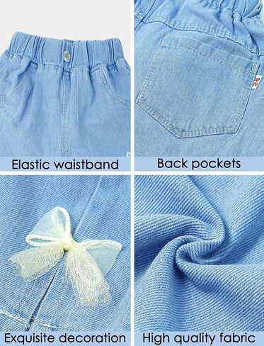 Happy Cherry Baby Girl Summer Denim Shorts Wide Leg Cute Cooling Jeans Hot Pants 1-13Y in Saudi Arabia