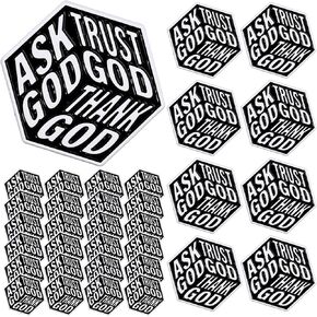 Christian Lapel Pins Inspiration Religious Gift Dice, Ask Trust Thank God Pins for First Communion Church Honor Society Badge Brooch in Saudi Arabia