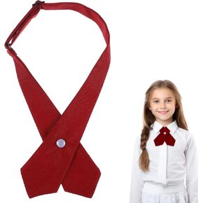 French Uniform Girls Tie, Adjustable Neck Tie, Cross Tie for Girl Boy School Uniform in Kuwait
