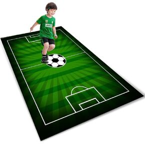 سجادة كرة قدم كرة قدم لكرة القدم سجادة لكرة القدم للأولاد ، سجاد منطقة اللعب في غرفة الأطفال ، غرفة معيشة غير قابلة للانزلاق ديكور كرة القدم الخضراء السجادة 2.6x4ft/80x120 سم in Kuwait