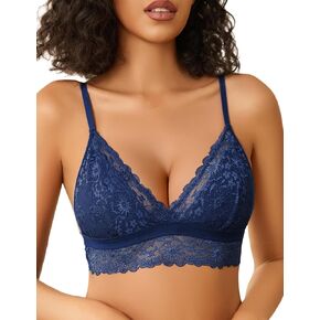 حمالة صدر Avidlove دانتيل عميق على شكل حرف V، حمالة صدر لاسلكية ناعمة، حمالة صدر رفيعة قابلة للتعديل، أحمر L in Kuwait