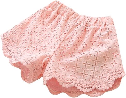 Toddler Girl's Eyelet Lace Shorts Hollow Out Embroidery Elastic Waist Scallop Trim Boho Shorts Cute Beach Outfits in Saudi Arabia