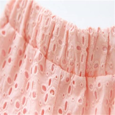 Toddler Girl's Eyelet Lace Shorts Hollow Out Embroidery Elastic Waist Scallop Trim Boho Shorts Cute Beach Outfits in Saudi Arabia