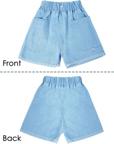 Happy Cherry Baby Girl Summer Denim Shorts Wide Leg Cute Cooling Jeans Hot Pants 1-13Y in Saudi Arabia