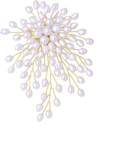 Charm White Pearl Brooch Pins for Women,Striking Large Pearl Flower Statement Costume Pin Graceful Wedding Anniversary Prom Jewelry Gifts in Saudi Arabia