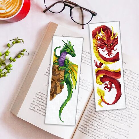 طقم إشارات مرجعية للهالوين مكون من 6 قطع من ORIGACH للمبتدئين، مجموعة إشارات مرجعية للتطريز مختومة للمبتدئين، مجموعة غرز متقاطعة مطبوعة مع تعليمات لمحبي الكتب in Kuwait