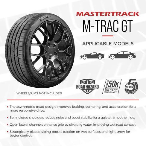 M-TRAC GT Ultra عالية الأداء مجموعة الإطارات جميع موسم (إطارات 2) 235/40ZR19 XL 96W | ضمان لمدة 5 سنوات + حماية خطر الطريق | تصميم فقي مزدوج للسيارات الرياضية وسيارات السيدان الفاخرة [إطار فقط] in Kuwait