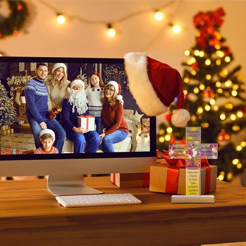 Shellwei Spanish Christian Acrylic Gifts Religious Cross Inspirational Gifts Spanish Cross Shape Acrylic Prayer Bible Verse Desk Decor for Women Men Xmas Birthday Gift (Classic) in Kuwait