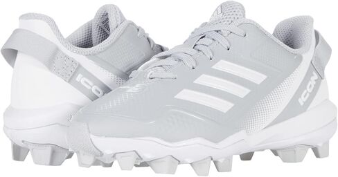 adidas Boy's Icon 7 MD Baseball Shoe, Team Light Grey/White/Silver Metallic, 10 Toddler in Saudi Arabia
