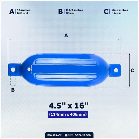 Five Oceans 4-Pack Boat Fenders - Boat Bumpers for Docking - 4 Ropes Lines 3/8-Inch x 5-Foot - Boat Fender with Inflator Pump and 4 Needles in Saudi Arabia