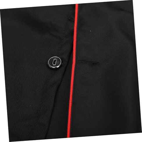 Unisex Short Sleeve Chef 6 Buttons Chef Coat Uniform Chef Coat Shirt Chef Coat Men for Service Restaurant (Black) in Kuwait