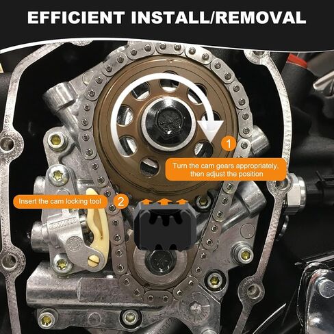 أداة قفل كاميرا مزدوجة الرأس متوافقة مع Harley Twin Cam 1999-2017 ، Dyna Models 1999-2006 ، M8 Milwaukee 8 Motors 2017-2024 ، Black in Kuwait