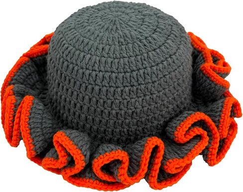 قبعة بوهو أنيقة كروشيه قبعة صلبة اللون متماسكة يدويًا مع كشكشة ملونة شتاء قبعة الصياد المبكرة in Kuwait