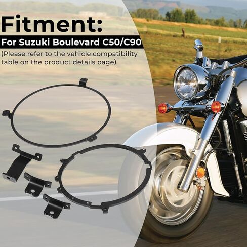 ل Suzuki C50/C90 7 "LED محول المصابيح الأمامية V2 Clamp Ring Boulevard 2005-13 in Kuwait
