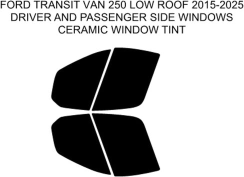 Preminum Ceramic High Heat Resistant Film Precut for Ford Transit Van 250 Low Roof 2015-2025 نافذتان أماميتان (50 ٪ All) in Kuwait