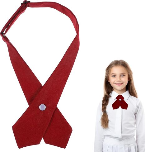 French Uniform Girls Tie, Adjustable Neck Tie, Cross Tie for Girl Boy School Uniform in Kuwait