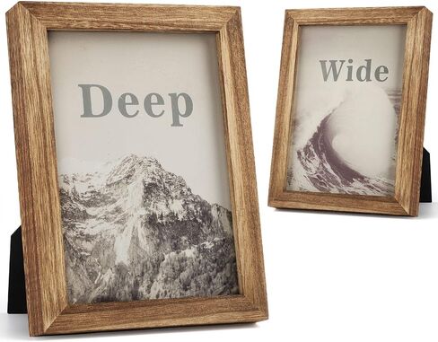 4x6 Picture Frames Photo Display for Tabletop Display Wall Mount Solid Wood High Definition Glass Photo Frame Pack of 2 in Saudi Arabia