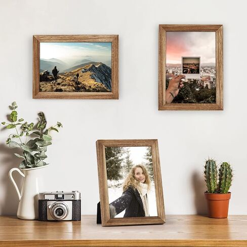 4x6 Picture Frames Photo Display for Tabletop Display Wall Mount Solid Wood High Definition Glass Photo Frame Pack of 2 in Saudi Arabia
