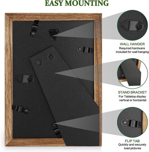 4x6 Picture Frames Photo Display for Tabletop Display Wall Mount Solid Wood High Definition Glass Photo Frame Pack of 2 in Saudi Arabia