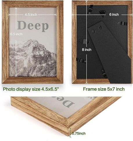 4x6 Picture Frames Photo Display for Tabletop Display Wall Mount Solid Wood High Definition Glass Photo Frame Pack of 2 in Saudi Arabia