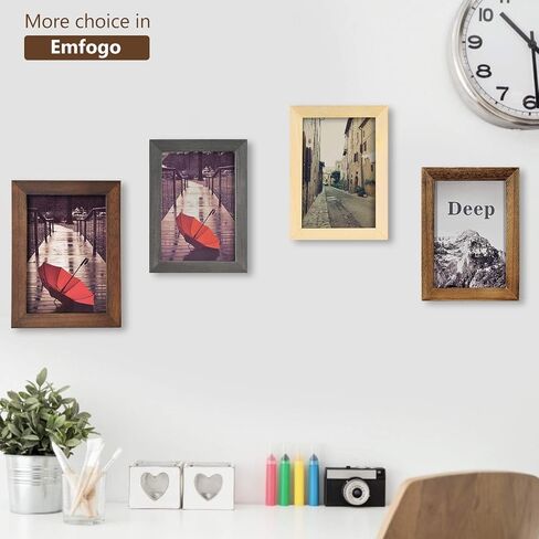 4x6 Picture Frames Photo Display for Tabletop Display Wall Mount Solid Wood High Definition Glass Photo Frame Pack of 2 in Saudi Arabia