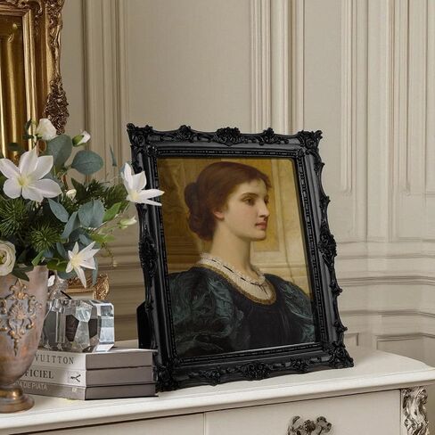 8x10 إطارات الصور مع تصميم الكروم المنقوشة وإطار صورة راتنجات مصنوع يدويًا مع الحامل والخطاف للمنضل والجدار معلقًا ديكورًا منزليًا باروكيًا مزخرفًا (البرونز) in Saudi Arabia
