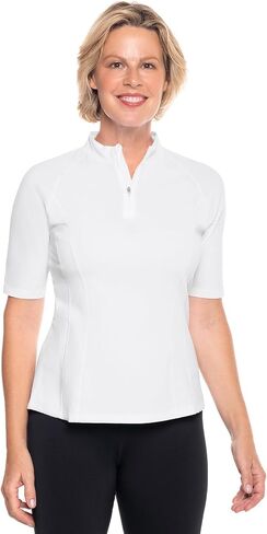 Coolibar UPF 50 + Women's Freestyle Short Sleeve Rash Guard, Lavendula, X-Small - Sun Protective in Saudi Arabia