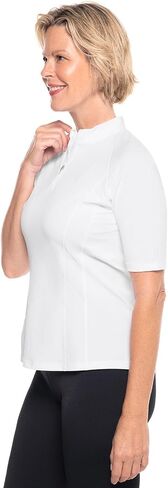 Coolibar UPF 50 + Women's Freestyle Short Sleeve Rash Guard, Lavendula, X-Small - Sun Protective in Saudi Arabia