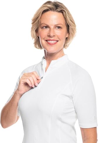 Coolibar UPF 50 + Women's Freestyle Short Sleeve Rash Guard, Lavendula, X-Small - Sun Protective in Saudi Arabia