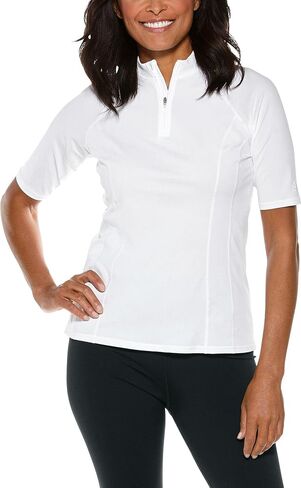 Coolibar UPF 50 + Women's Freestyle Short Sleeve Rash Guard, Lavendula, X-Small - Sun Protective in Saudi Arabia