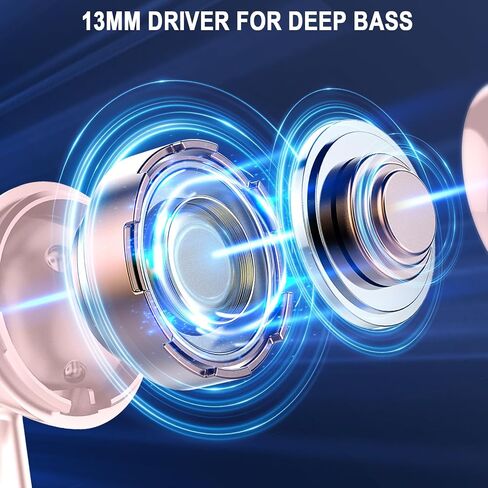 Jxrev Wireless Earbud Bluetooth Headphones Bluetoth Earbud LED Power Display, Touch Control, Ear Bud in-Ear Earphones with Mic for Android iOS, Super Light & Portable, IP7 Waterproof in Saudi Arabia