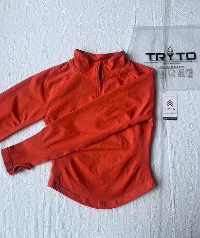 Impact Half Zippy Sports Yoga 1/2 Zip Women Workout Fitness Gym Outdoor Coat Running Longline Thumb Holes Tops in Kuwait