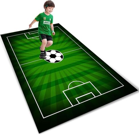 سجادة كرة قدم كرة قدم لكرة القدم سجادة لكرة القدم للأولاد ، سجاد منطقة اللعب في غرفة الأطفال ، غرفة معيشة غير قابلة للانزلاق ديكور كرة القدم الخضراء السجادة 2.6x4ft/80x120 سم in Kuwait