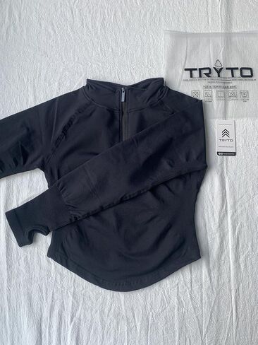 Impact Half Zippy Sports Yoga 1/2 Zip Women Workout Fitness Gym Outdoor Coat Running Longline Thumb Holes Tops in Kuwait