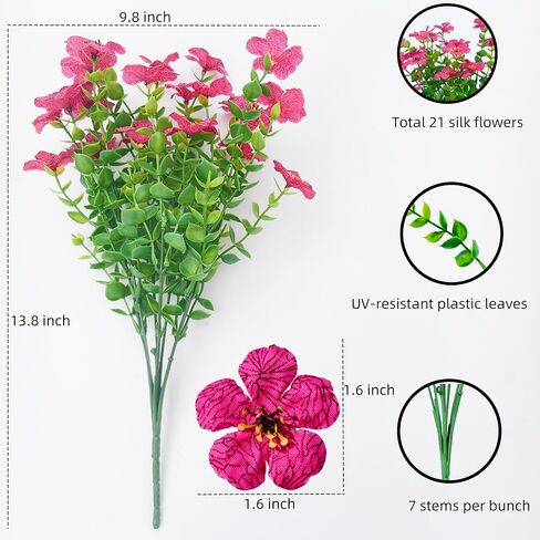 20 Bundles Artificial Mums for Outdoors – UV Resistant Artificial Plants Outdoor, Realistic Silk Fake Flowers No Fade, for Porch, Garden, Patio, Planter in Saudi Arabia