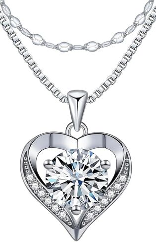 Moissanite Necklace, Women's Diamond Necklace, 'I LOVE YOU' Heart Pendant Necklace, 1-3 Carat Moissanite Pendant, 925 Sterling Silver Electroplated With 18k Gold Necklace, The Best Gift for Wife, Girlfriend, Mother and Daughter. in Kuwait