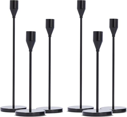 Candlestick Cone Candlestick ، Aviation Aluminium ANODIDE ، محور مركزي زخرفي حديث لزخرفة طاولة الطعام ، هدايا الزفاف المنزلية ، الحفلات (6 ، جولدن) in Kuwait