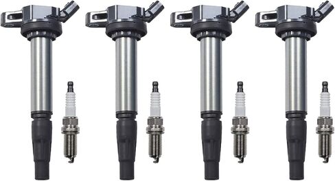 ENA Set of 4 Ignition Coil with 4 Iridium Spark Plug Compatible with Lexus Pontiac Scion Toyota CT200h Vibe xD Corolla Matrix Prius Prius V 1.8L in Saudi Arabia