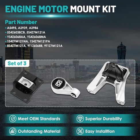 Engine Motor Mount and Transmission Mount Torque Strut Mount Set of 3 Fit for Ford Explorer 2011-2015 V6 3.5L Automotive Replacement Engine Motor Trans Mount Set#A5635 A5663HY A5734 BB5Z6038B in Kuwait