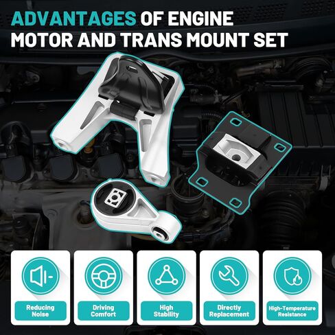 Engine Motor Mount and Transmission Mount Torque Strut Mount Set of 3 Fit for Ford Explorer 2011-2015 V6 3.5L Automotive Replacement Engine Motor Trans Mount Set#A5635 A5663HY A5734 BB5Z6038B in Kuwait
