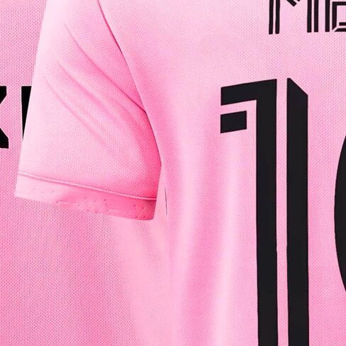 No.10 Home Home Pink Soccer Jersey Kids Shorts مجموعة الأولاد كرة القدم بأكمام قصيرة من أحجام الشباب (8-9 سنوات ، المنزل) in Saudi Arabia