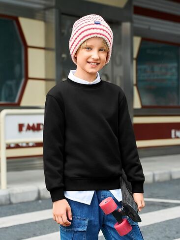 Haloumoning Boys Crewneck Sweatshirts Kids Youth Long Sweeve قمصان طويلة الأكمام 5-14 سنة in Saudi Arabia