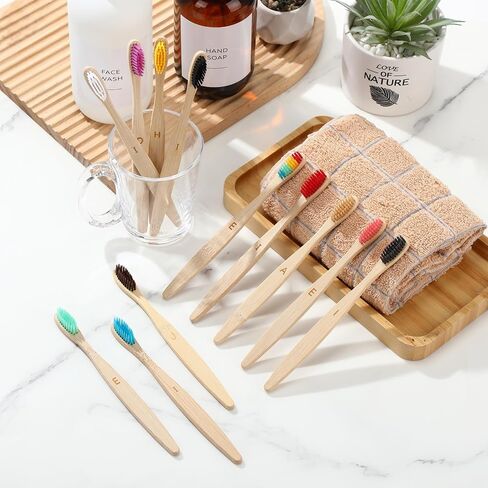 Sieral 120 Pcs 6.9 Inch Bamboo Toothbrush with Toothpaste Individually Wrapped Disposable Toothbrushes Travel Toothbrush Kit for Hotel Homeless Shelter Camping and Travel, 12 Colors in Saudi Arabia