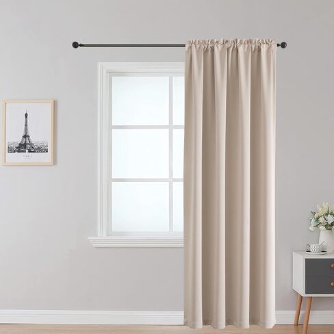 Fire Retardant Curtains for Classroom Blackout Curtains with Fireproof Tag Rod Pocket Black 52x84 1 Panel in Saudi Arabia