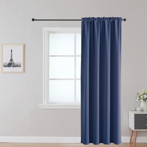 Fire Retardant Curtains for Classroom Blackout Curtains with Fireproof Tag Rod Pocket Black 52x84 1 Panel in Saudi Arabia