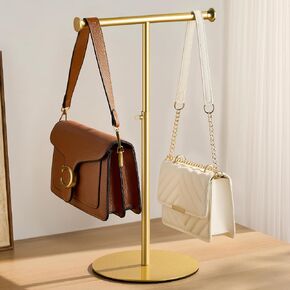 niffgaff T Bar Purse Display Stand Tabletop: Adjustable Height Handbag Holder, Countertop Hanging Rack for Long Necklace Scarf Lanyard, Black in Saudi Arabia