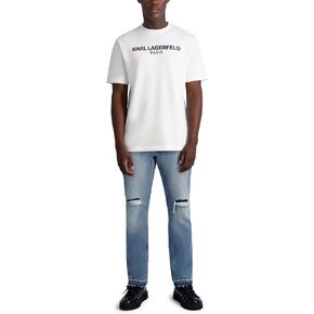 Karl Lagerfeld Paris Men's Leather Pocket Light Wash Denim Pant in Saudi Arabia